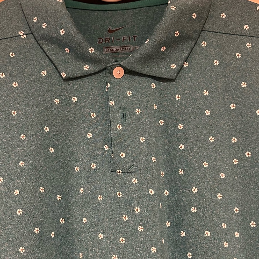 Nike Golf Teal Polo with White Floral Design - worn once - XL